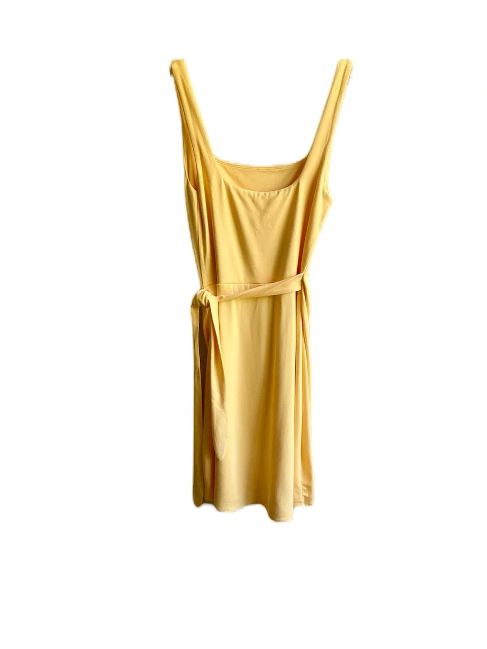 Wilfred Aritzia Saturn Mini Dress Size S Orange Yellow Square Neck Draped Wrap - Picture 8 of 13